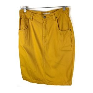 Vintage Diana Marcos Jeans Denim Skirt Ocher Yellow Size 14 Y2K Street Style